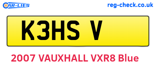K3HSV are the vehicle registration plates.