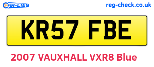 KR57FBE are the vehicle registration plates.