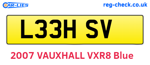 L33HSV are the vehicle registration plates.