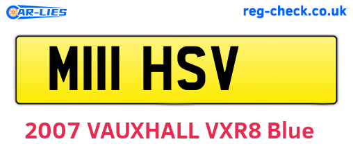 M111HSV are the vehicle registration plates.