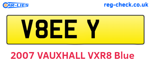 V8EEY are the vehicle registration plates.