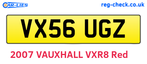 VX56UGZ are the vehicle registration plates.