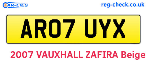 AR07UYX are the vehicle registration plates.
