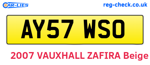 AY57WSO are the vehicle registration plates.