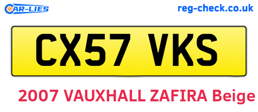 CX57VKS are the vehicle registration plates.