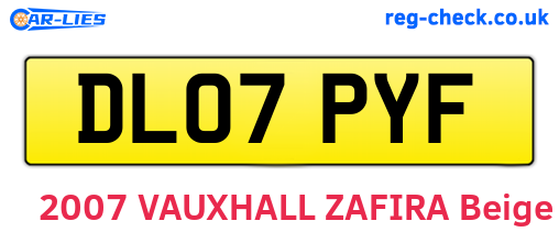 DL07PYF are the vehicle registration plates.