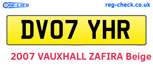 DV07YHR are the vehicle registration plates.