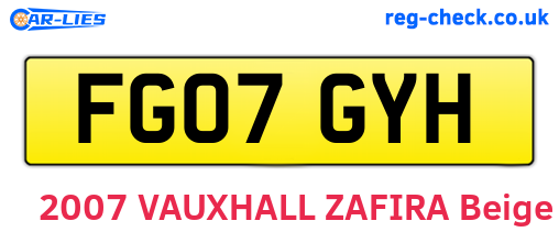 FG07GYH are the vehicle registration plates.
