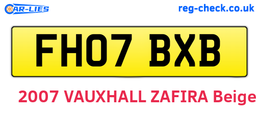 FH07BXB are the vehicle registration plates.