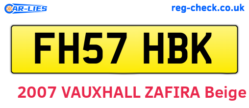 FH57HBK are the vehicle registration plates.