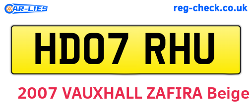 HD07RHU are the vehicle registration plates.