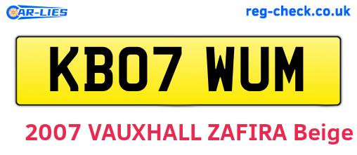 KB07WUM are the vehicle registration plates.