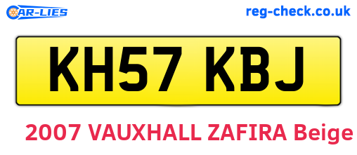 KH57KBJ are the vehicle registration plates.