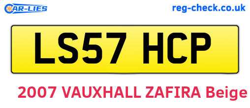 LS57HCP are the vehicle registration plates.
