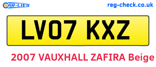 LV07KXZ are the vehicle registration plates.