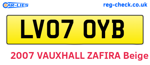 LV07OYB are the vehicle registration plates.