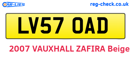 LV57OAD are the vehicle registration plates.