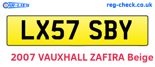 LX57SBY are the vehicle registration plates.