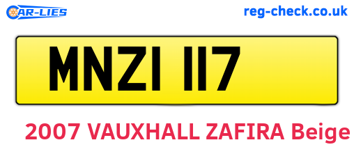 MNZ1117 are the vehicle registration plates.