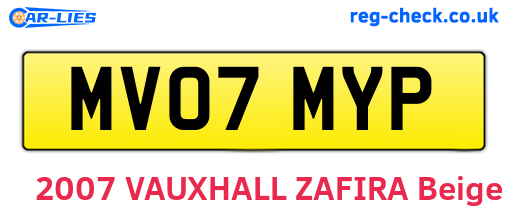MV07MYP are the vehicle registration plates.