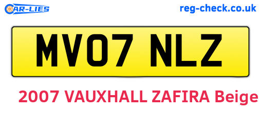 MV07NLZ are the vehicle registration plates.