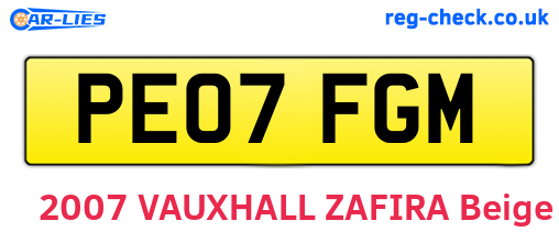 PE07FGM are the vehicle registration plates.