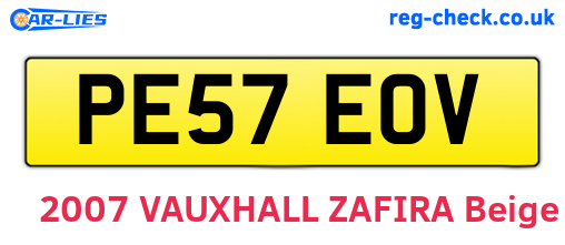 PE57EOV are the vehicle registration plates.