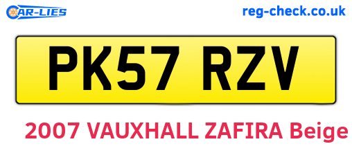 PK57RZV are the vehicle registration plates.