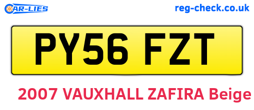 PY56FZT are the vehicle registration plates.