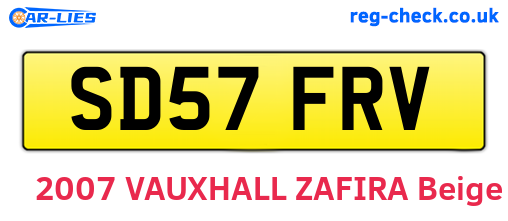 SD57FRV are the vehicle registration plates.
