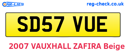 SD57VUE are the vehicle registration plates.