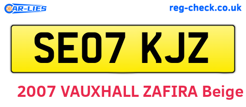 SE07KJZ are the vehicle registration plates.