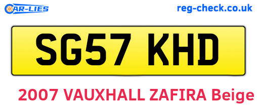 SG57KHD are the vehicle registration plates.