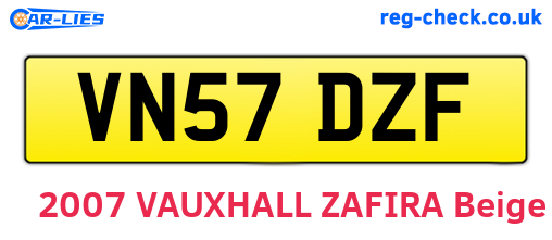 VN57DZF are the vehicle registration plates.