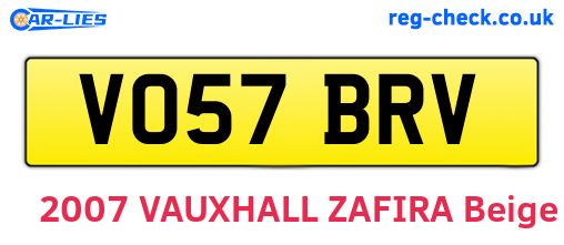 VO57BRV are the vehicle registration plates.
