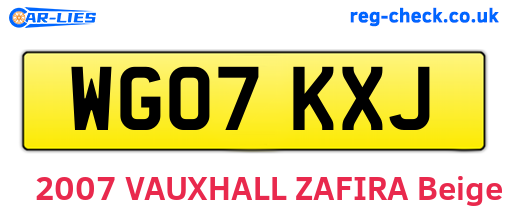 WG07KXJ are the vehicle registration plates.