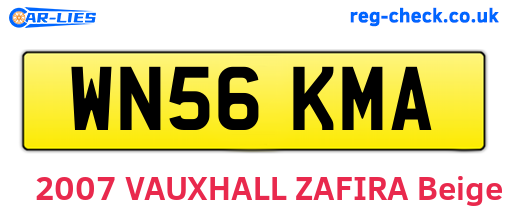 WN56KMA are the vehicle registration plates.