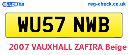 WU57NWB are the vehicle registration plates.