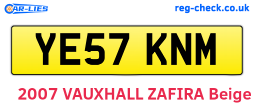 YE57KNM are the vehicle registration plates.