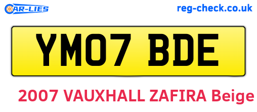 YM07BDE are the vehicle registration plates.