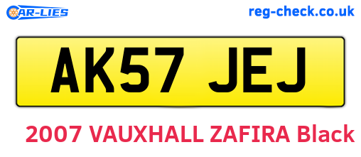 AK57JEJ are the vehicle registration plates.