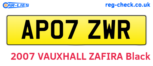 AP07ZWR are the vehicle registration plates.