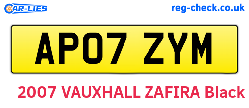 AP07ZYM are the vehicle registration plates.