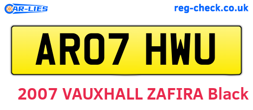 AR07HWU are the vehicle registration plates.