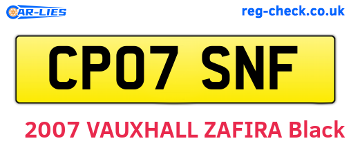 CP07SNF are the vehicle registration plates.