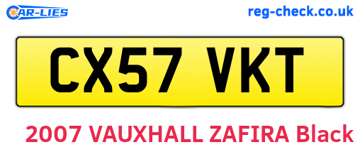 CX57VKT are the vehicle registration plates.