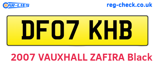 DF07KHB are the vehicle registration plates.