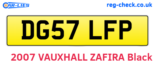 DG57LFP are the vehicle registration plates.
