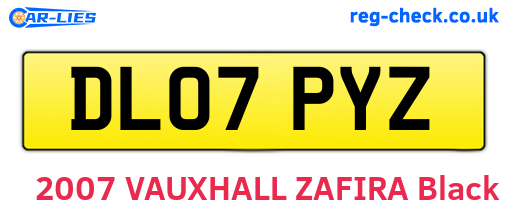 DL07PYZ are the vehicle registration plates.