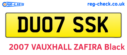DU07SSK are the vehicle registration plates.